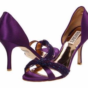 Badgley Mischka Ryanne plum Purple satin heels